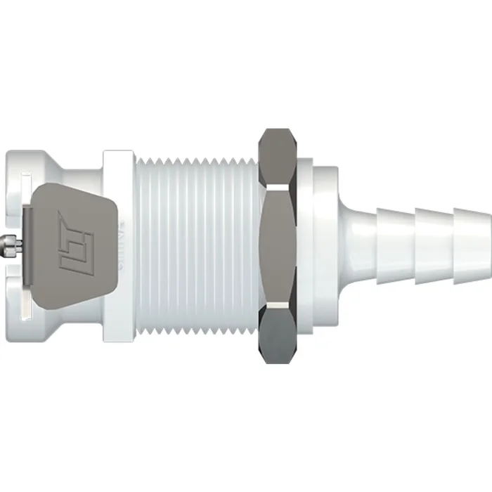 LinkTech 40AC Series Panel Mt. Female, Non-valved, 1/4″ HB, Natural Acetal
