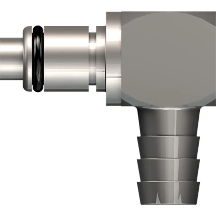 LinkTech 40CB Series Elbow Male, Valved, 3/8″ HB, Chrome Brass, Buna N