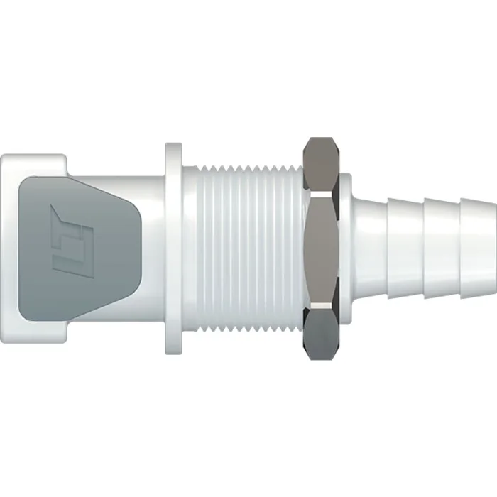 LinkTech 50AC Series Panel Mt. Female, Non-valved, 3/8″ HB, Natural Acetal