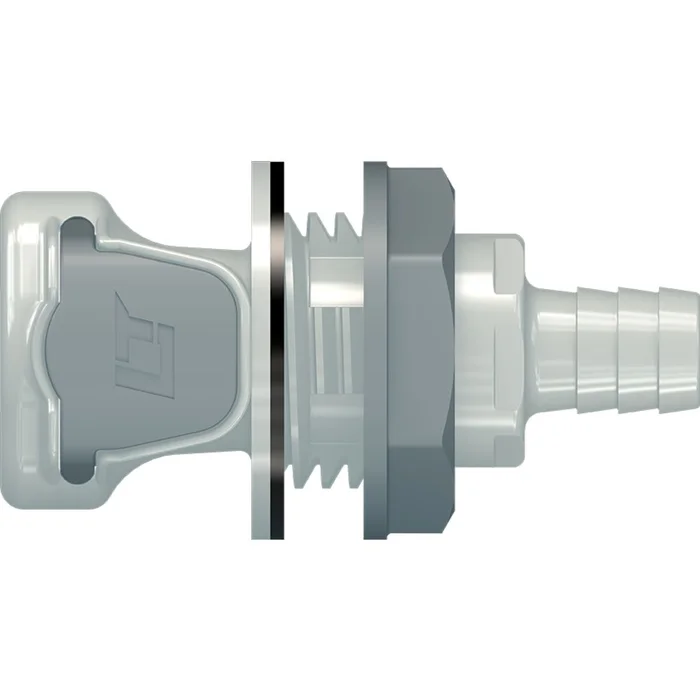 LinkTech 60PP Series Panel Mt. Female, Valved, 1/2″ HB, Polypropylene, EPDM