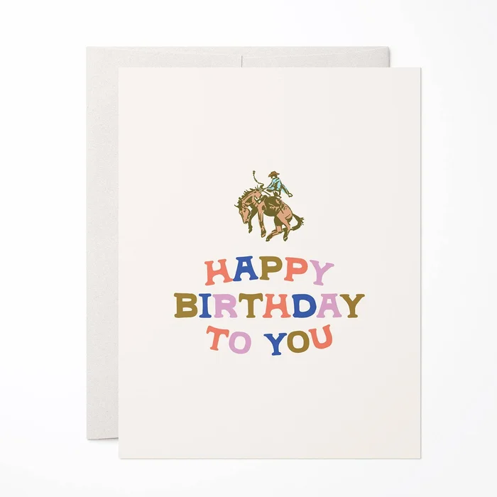 Little Bucking Bronco Birthday A2 Greeting Card