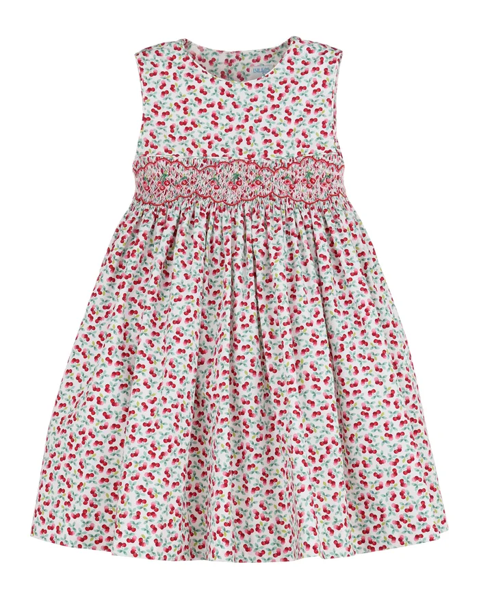 Luli & Me Cherry Berry Smocked Dress