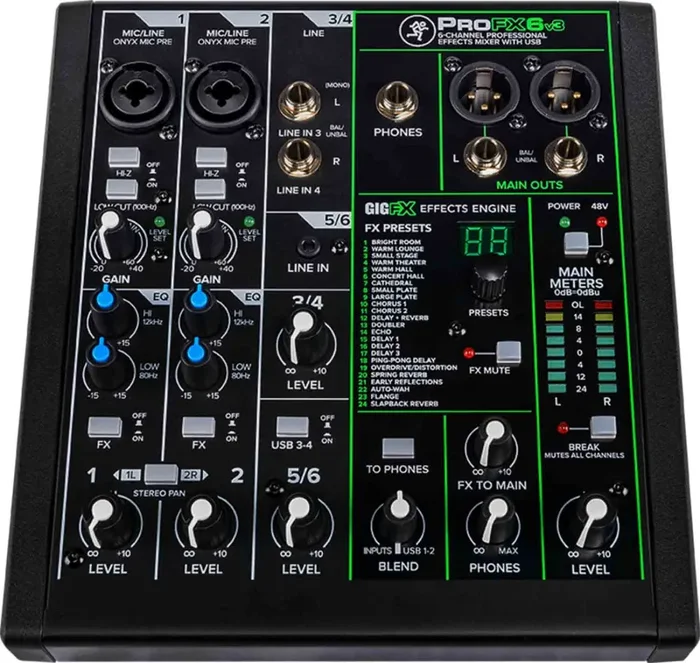Mackie ProFX6v3, Professional Effects Mixer with USB Online now