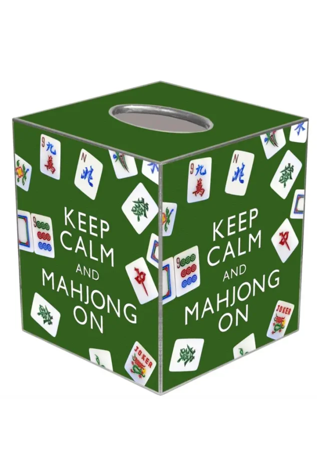 MAHJONG ON THE GREEN TISSUE BOX COVER