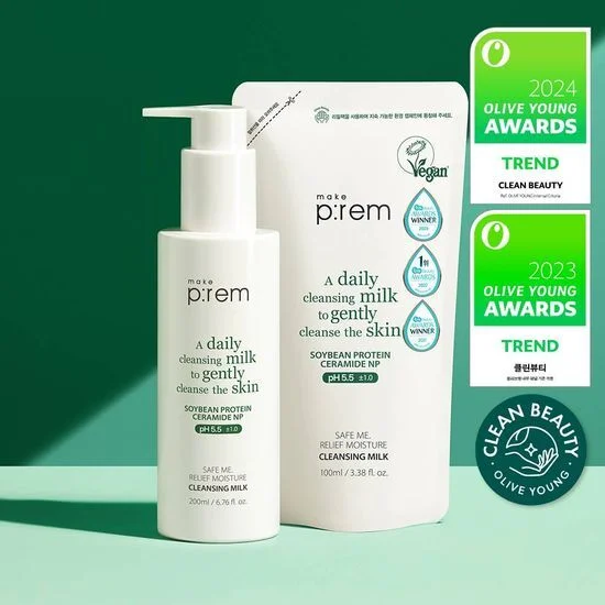 make p:rem SAFE ME RELIEF MOISTURE CLEANSING MILK 200ml (+100ml Refil)