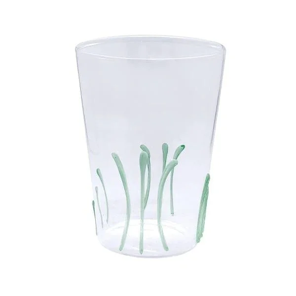 Mariposa Applique Green Seagrass Highball Glass