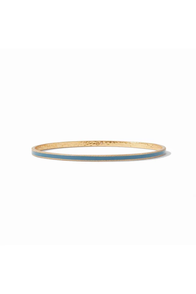 Marseille Bangle Gold Denim Blue Enamel Medium