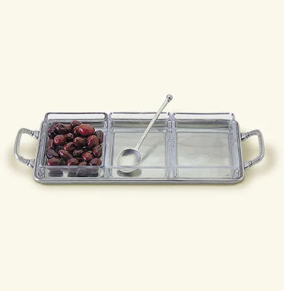 Match Pewter Crudite 3 Section Tray