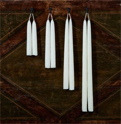 Match Pewter Ivory Pair Of Taper Candles, 6 In.