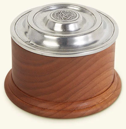 Match Pewter Wood Salt Cellar