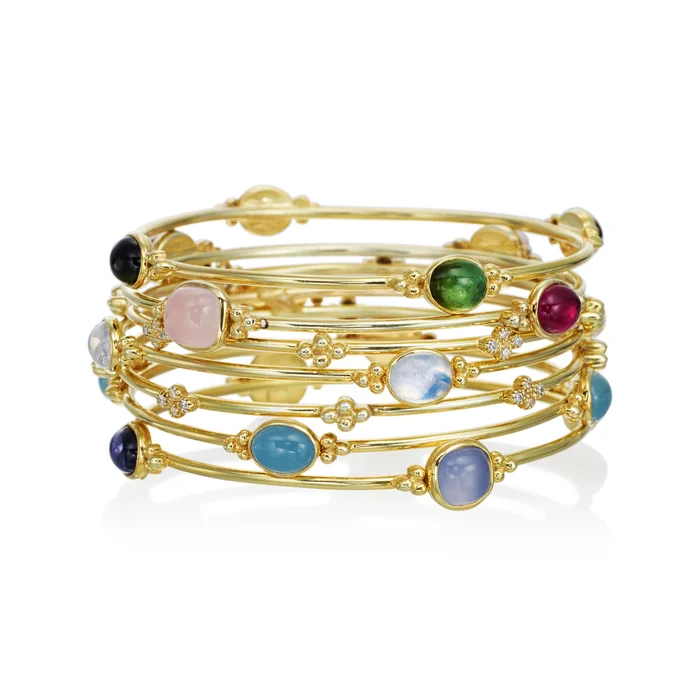 Mazza Capri Moonstone 14Kt. Gold Bangle