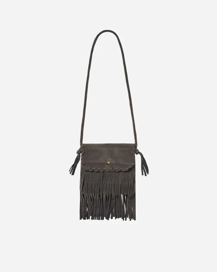 Mini Fringe Crossbody – Charcoal