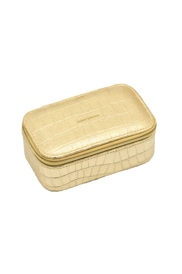 MINI JEWELRY BOX METALLIC GOLD