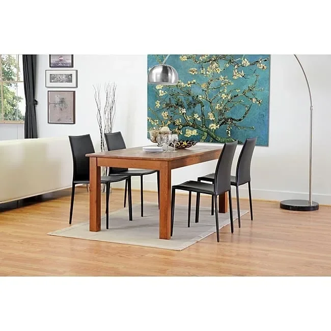 Modern Black Faux Leather Dining Chair 2-Piece Set by Baxton Studio