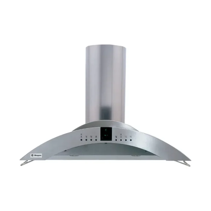 Monogram ZV750SPSS 36 Inch Wall Mount Chimney Range Hood with Internal Blower, 4-Speed Fan, Halogen Lamps, Electronic Push Button Controls and Convertible to Recirculation: 360 CFM
