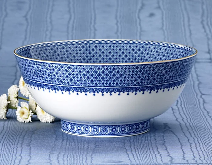 Mottahedeh Blue Lace Round Serving Bowl