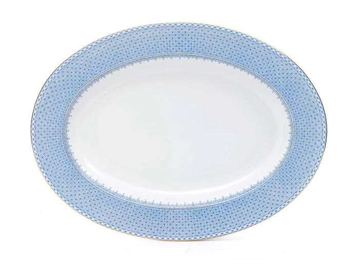 Mottahedeh Cornflower Lace Oval Platter