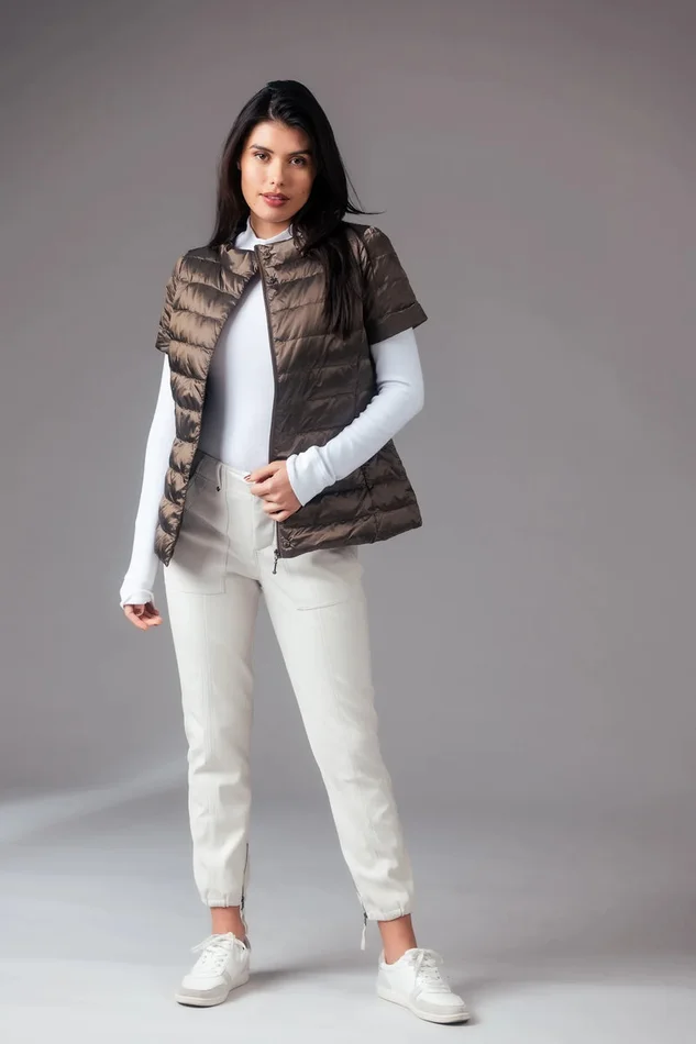 My Anorak Short Sleeve Puffer Jacket, Mushroom