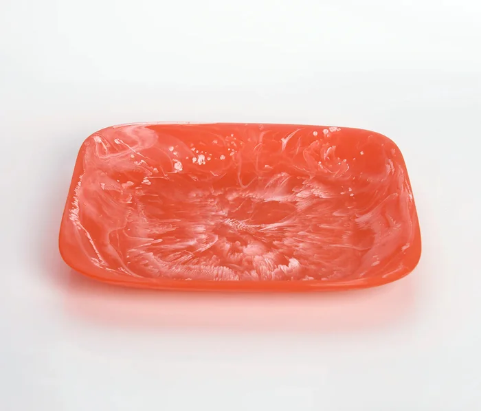 Nashi Home Resin Apricot Swirl Large Classical Square Tray