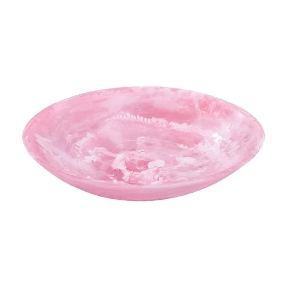 Nashi Home Resin Everyday Large Bowl, Pink Swirl