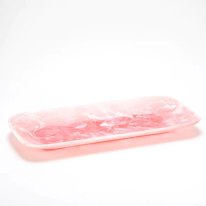 Nashi Home Resin Pink Swirl Classical Rectangle Platter