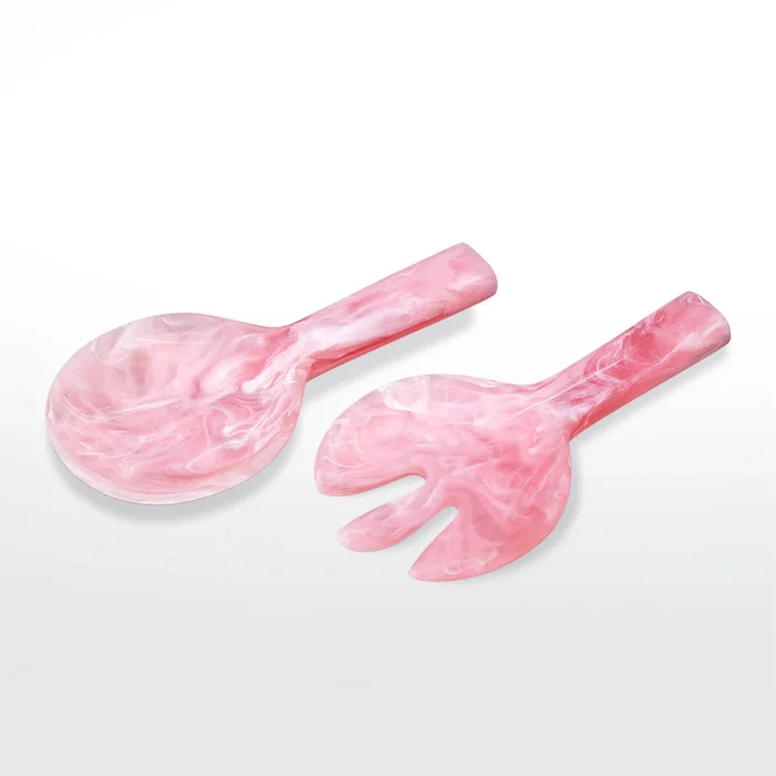 Nashi Home Resin Pink Swirl Jumbo Salad Servers