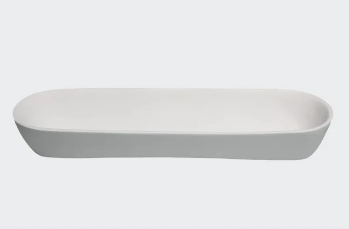 Nashi Home Resin Solid White Large Boat Bowl