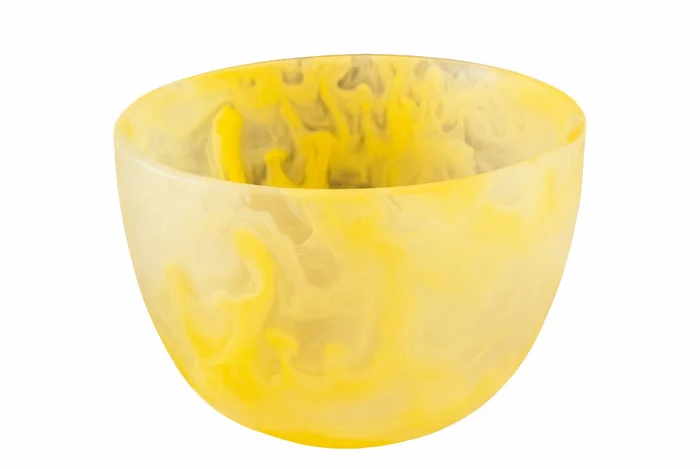 Nashi Home Resin Yellow Swirl Deep Medium Bowl