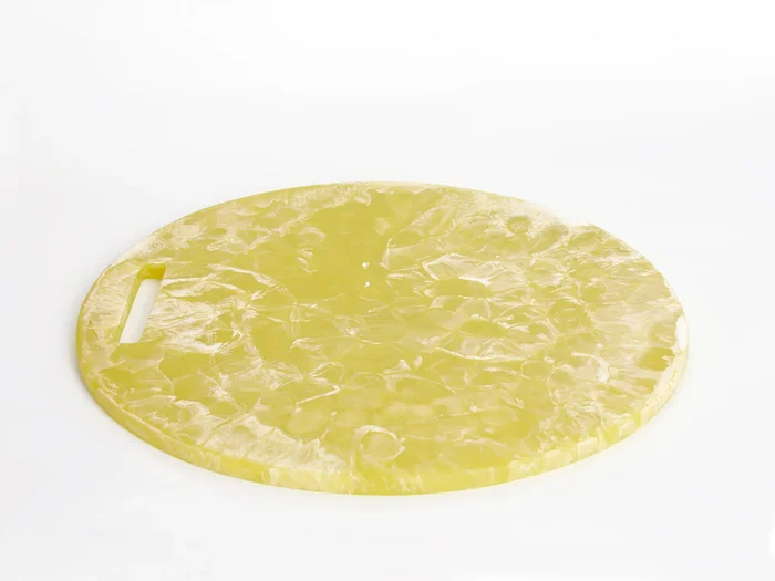 Nashi Home Resin Yellow Swirl Round Chopping Board