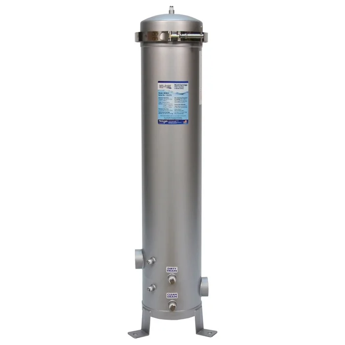 Neo-Pure 5 Round 40″ Multi-Cartridge Stainless Steel Housing