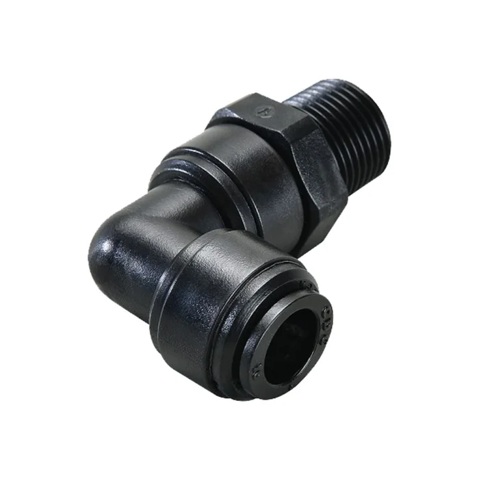 NeoFit – Acetal Black Male Elbow Swivel- 1/4″tube OD x 1/8″NPTF