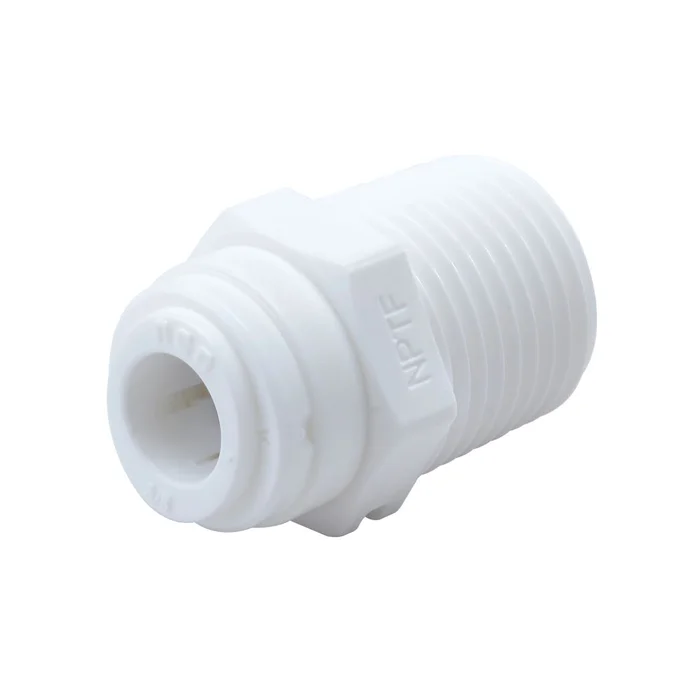 NeoFit – Acetal White Male Connector 3/8″ tube x 1/2″NPTF