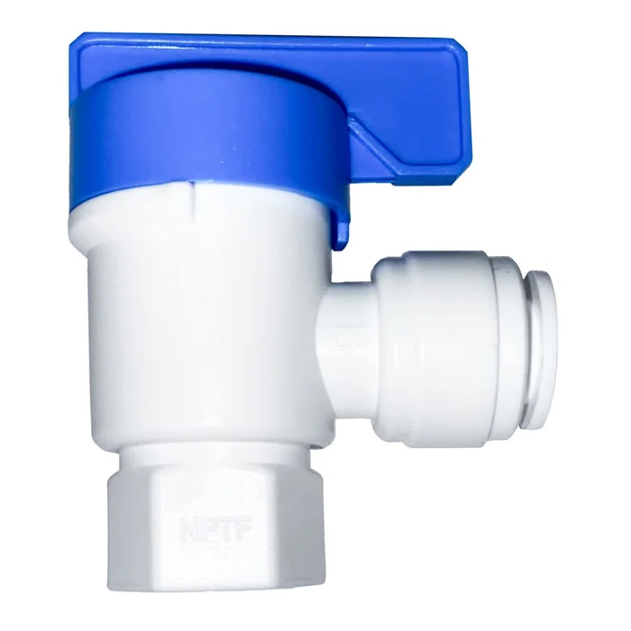 NeoFit – Acetal White Tank Valve Female Elbow 1/4″ FPT x 3/8″ tube