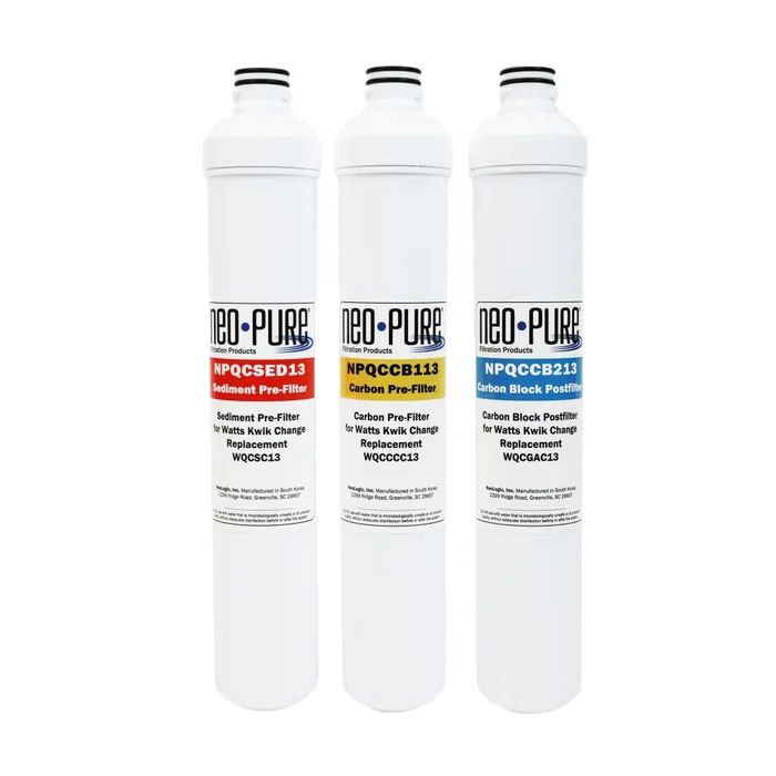 NeoPure 13″ Replacement Pre & Post Filter Kit for Watts Kwik Change