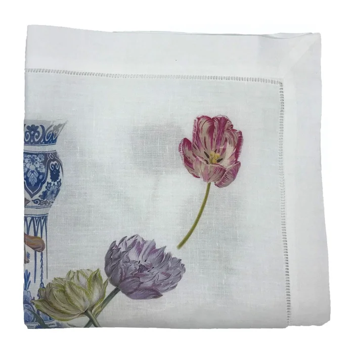 Nicolette Mayer Royal Delft Purissima Hemstitch Napkin