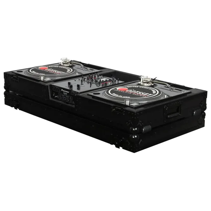 Odyssey FZBM10WBL, 10″ Format DJ Mixer and Two Battle Position Turntables Flight Coffin Case – Black