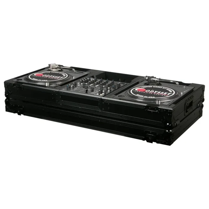 Odyssey FZBM12WBL, 12″ Format DJ Mixer and Two Battle Position Turntables Flight Coffin Case – Black Online now
