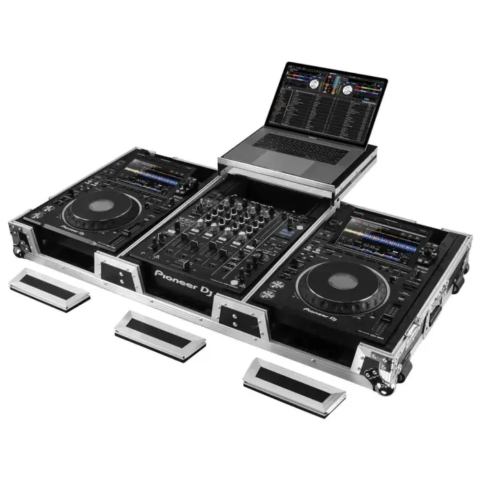Odyssey FZGS12CDJWXD Black Extra Deep Glide Style DJ Coffin – Silver