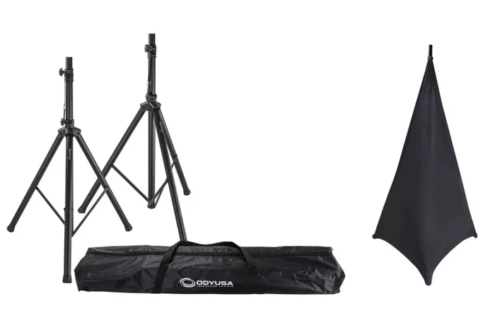 Odyssey Speaker Stand DJ Package with Skirt/Scrim and Carrying Bag