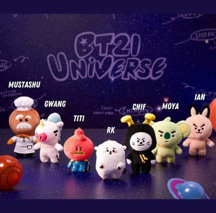 Official BTS x BT21 Universe Star Body Bag Charm
