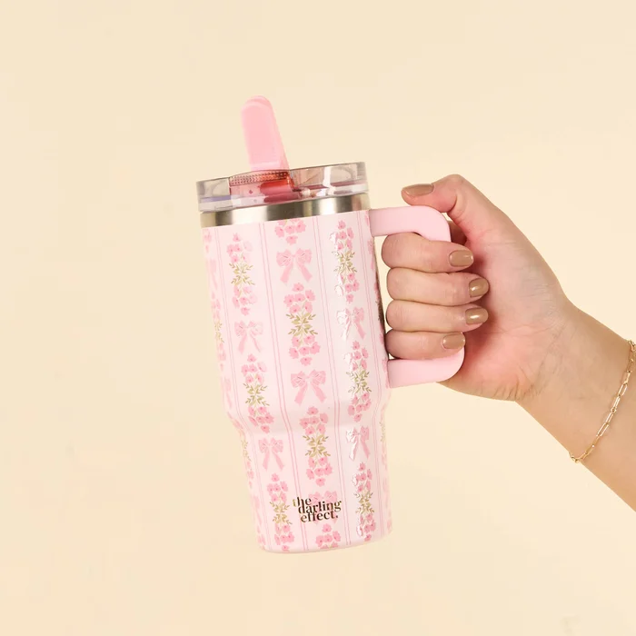 Oh So Fancy Pink 20 oz Lifestyle Flip Straw Tumbler
