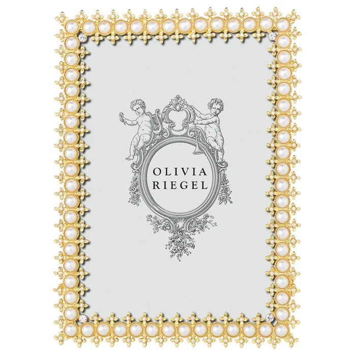 Olivia Riegel Gold Crystal & Pearl 5*7 Frame