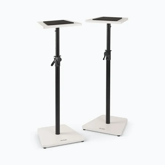 On Stage SMS7500W, Wood Studio Monitor Stands Pair – White