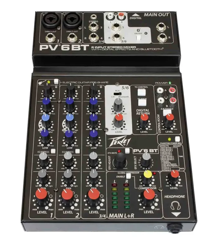 Open Box: Peavey PV 6 BT Compact Mixer 6 Channel with Bluetooth Online