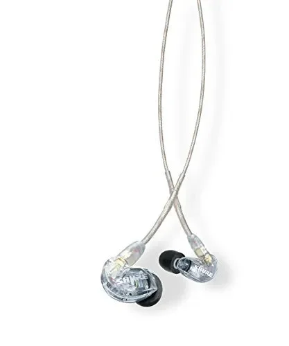 Open Box: Shure SE215-CL Sound Isolating Earphones In-ear Monitors with Detachable Kevlar Reinforced Cables and Accessories Kit Clear