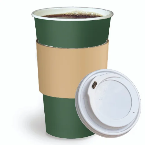 Paper Coffee Cups With Lids and Sleeves (100 ct)