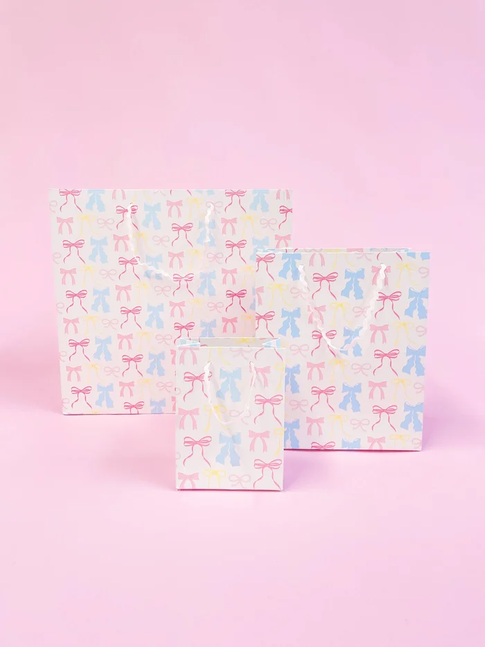 Pastel Bows Gift Bag: Medium