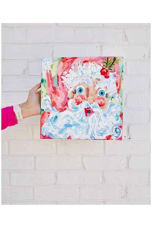 Pastel Santa Painting. 4X4