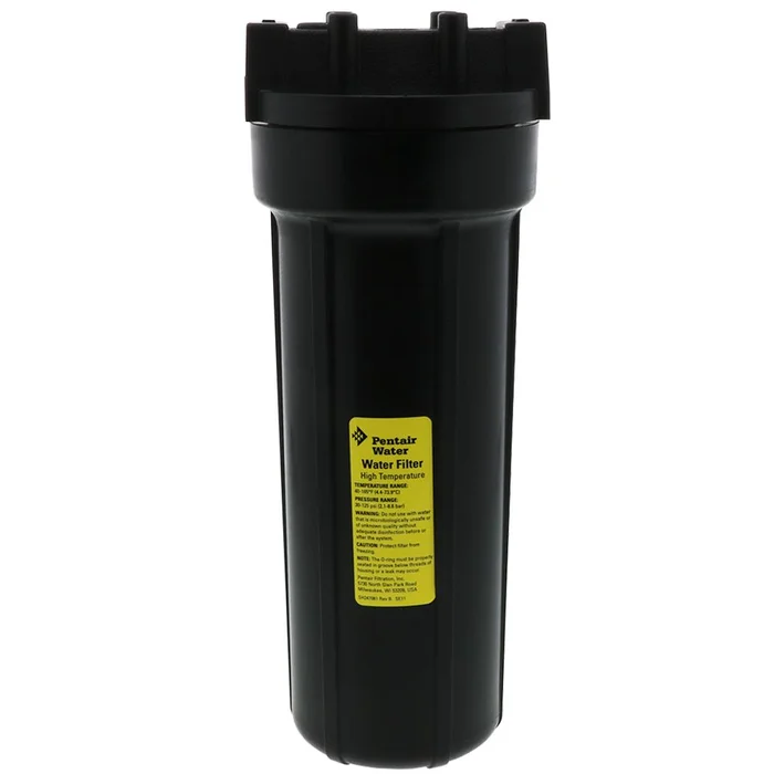 Pentek 158319 10″ High Temperature Slim Line Black Housing No PR – 1/2″ FPT