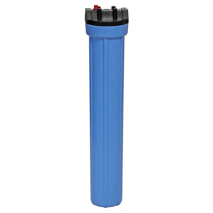 Pentek 20″ Slim Line Water Filter Housing Black/Blue w/ PR – 1/2″ FPT
